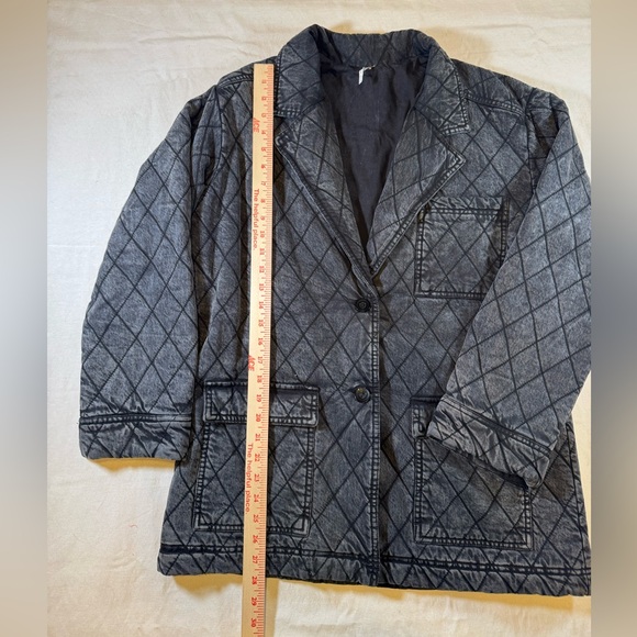 Young Fabulous & Broke Gray/ Charocoal Quilted Blazer Jacket - Picture 6 of 10